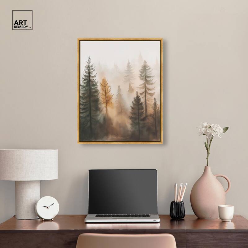 Misty Pines I Canvas by Art Remedy