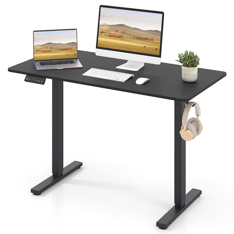 Adjustable Height Electric Standing Desk 48 x 24 Sit to Stand Computer Table with Memory Presets and Sturdy Metal Frame
