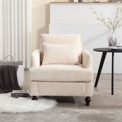 Modern Wood Frame Lounge Chair for Living Room
