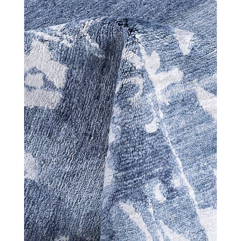 Modern One-of-a-Kind Hand-Knotted Area Rug - Gray, 9' 2" x 12' 2" - 9' 2" x 12' 2"