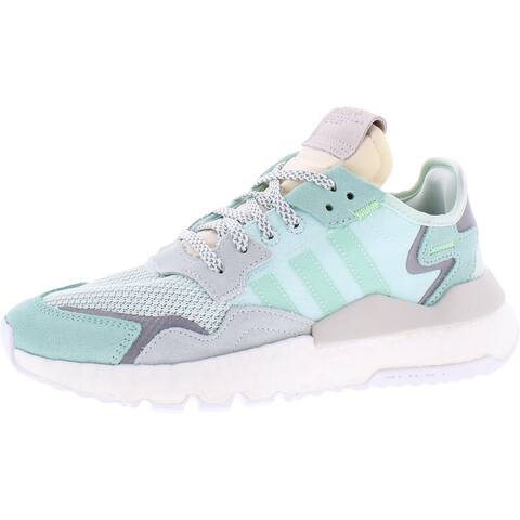 adidas Originals Womens Nite Jogger Running Shoes Knit Fitness - Ice Mint/Clear Mint/Raw White