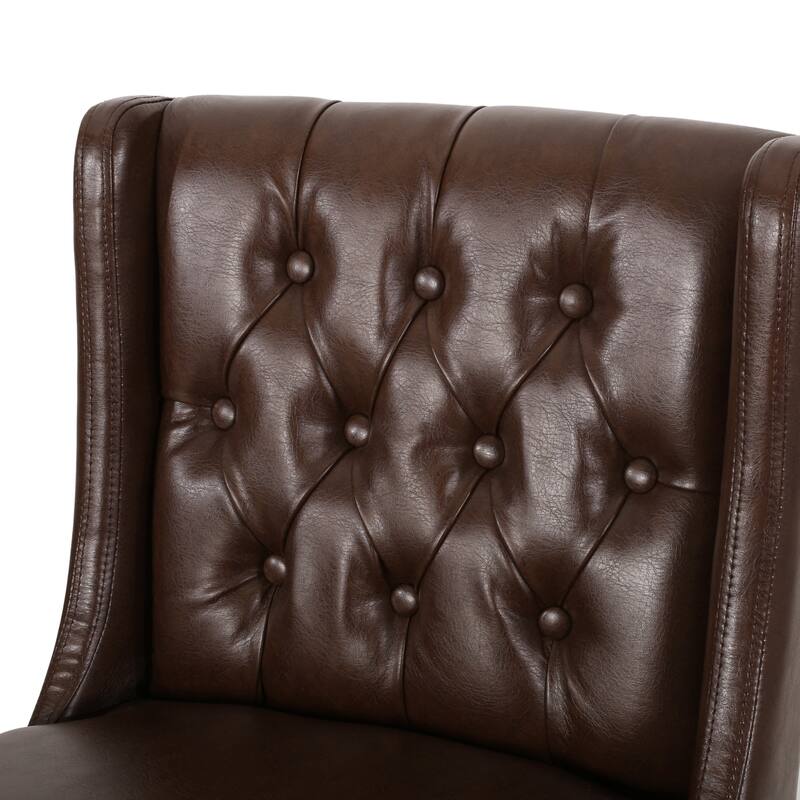 30" Modern Set of 2 Bar Stools with Button-Tufted Backrests Seats, Metal Legs, for Bar Dining Room and Living Room