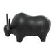 preview thumbnail 4 of 5, Black Ceramic Bull Sculpture - 8 x 11 x 7