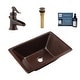 preview thumbnail 1 of 5, Sinkology Hawking Copper 20" Rectangular Dual Flex Bath Sink with Ashfield Faucet Kit