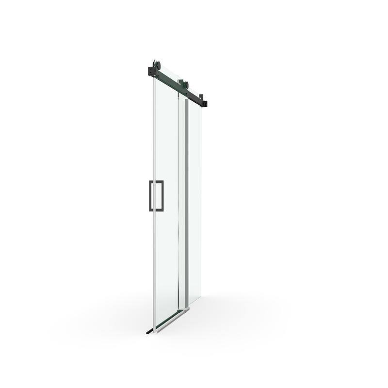 ABRUZZO 56-60" W x 76" H Frameless Soft-Closing Single Sliding Shower Door 1/4" (6mm) Explosion-Proof Tempered Glass