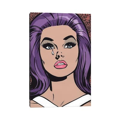 iCanvas "Purple Sad Girl" by Allyson Gutchell Canvas Print
