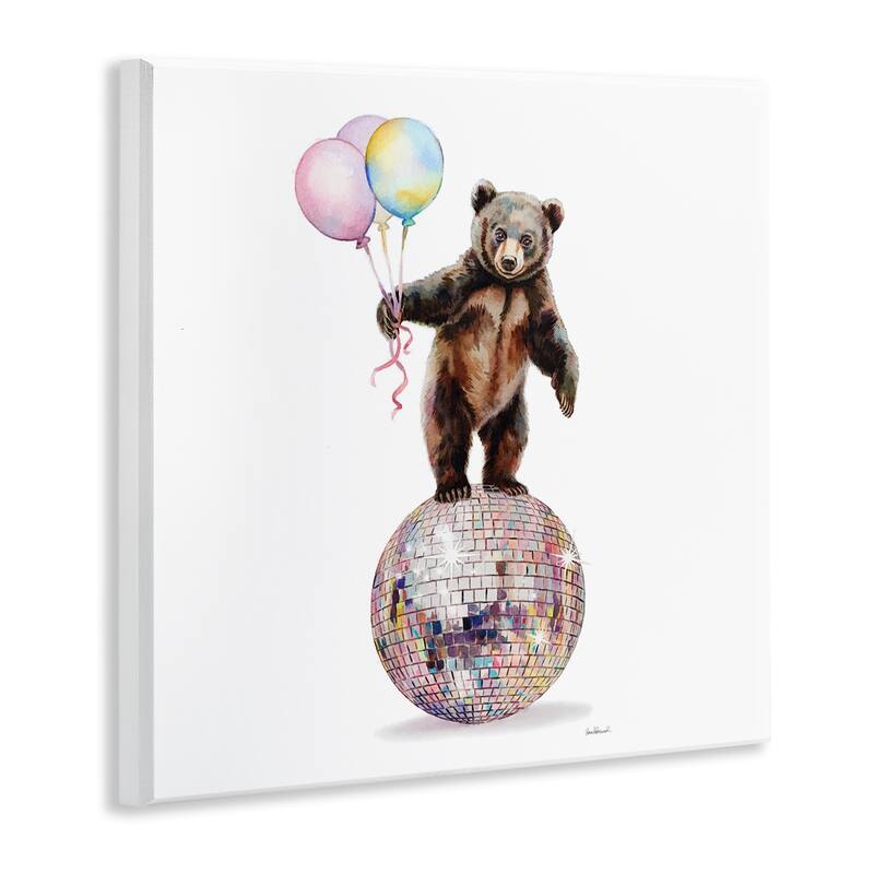 Stupell Bear & Balloons Disco Wall Plaque Art Design By Amanda Greenwood