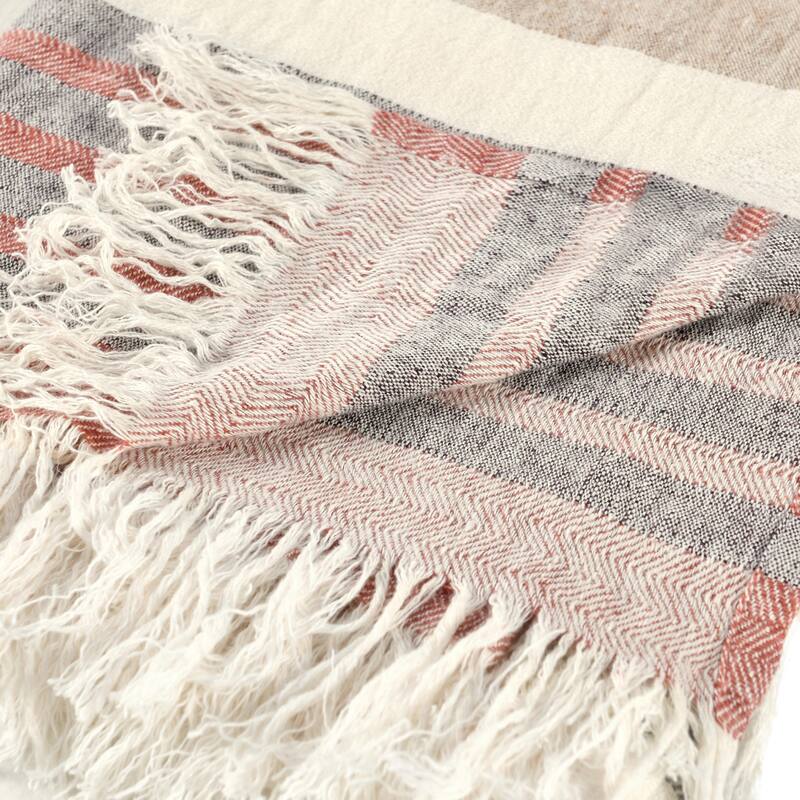 Villa by Classic Home Crawford 100% Belgian Linen 50x70 Throw Blanket