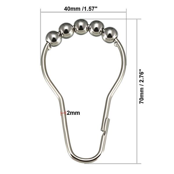 Shower Curtain Ring Hooks Metal Rods Curtains Liners Iron Ball 4Pcs