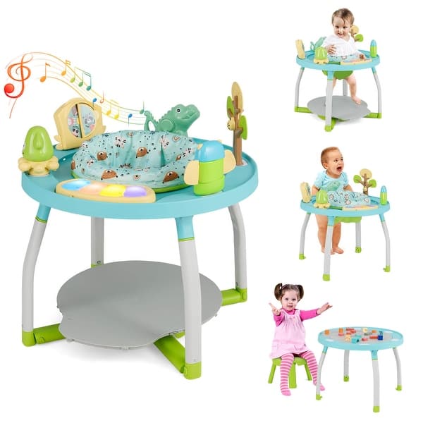 slide 2 of 32, Costway 5-in-1 Baby Activity Center with Rotating Seat Removable Toys - See Details Blue