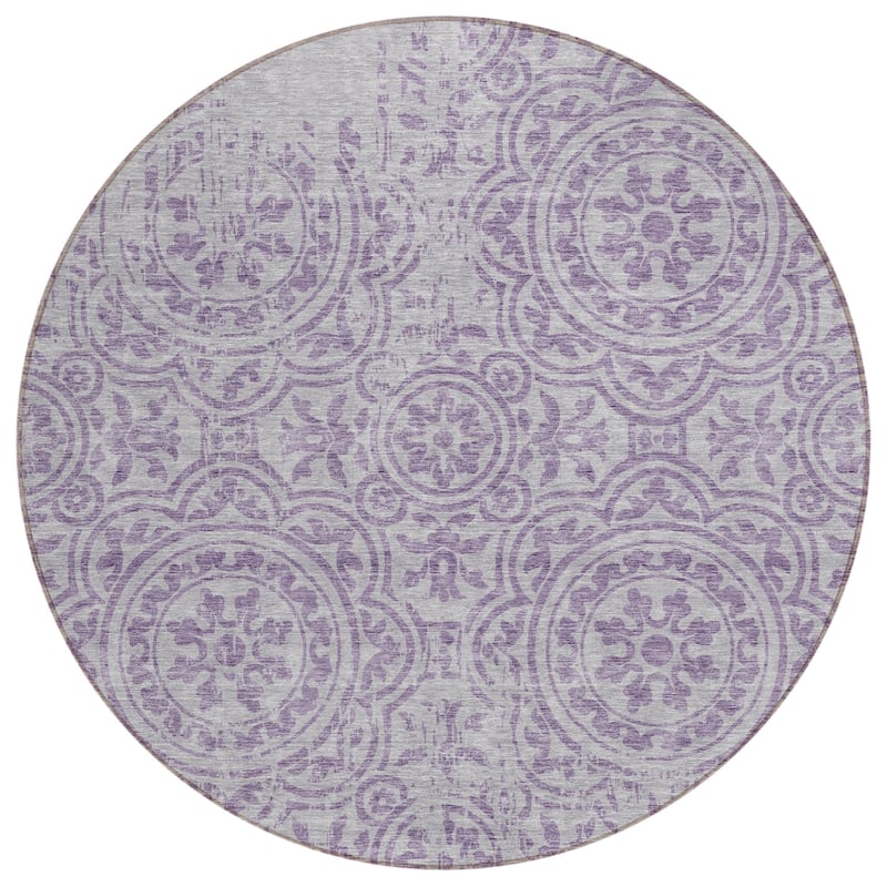HomeRoots Medallion Transitional Rectangle Outdoor Rug