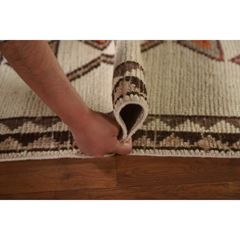 Natural Dye Anatolian Runner Rug Handmade Turkish Wool Carpet - 3'2"x 12'3"