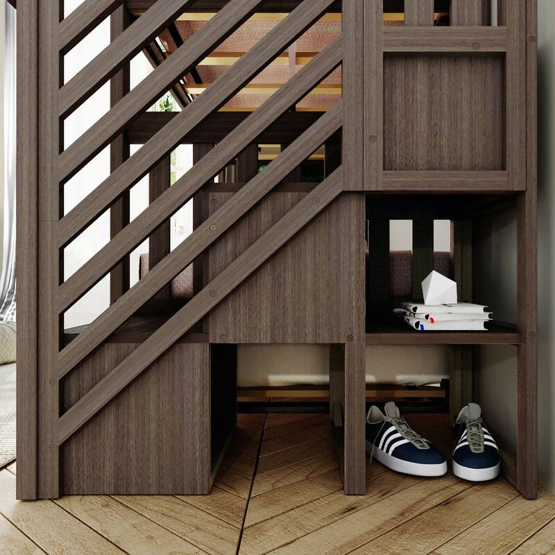 Max and Lily Twin over Twin Staircase Bunk with Trundle