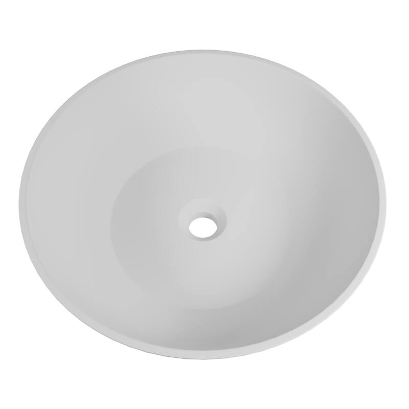 Monty Matte White Round Circle Solid Surface Vessel Sink