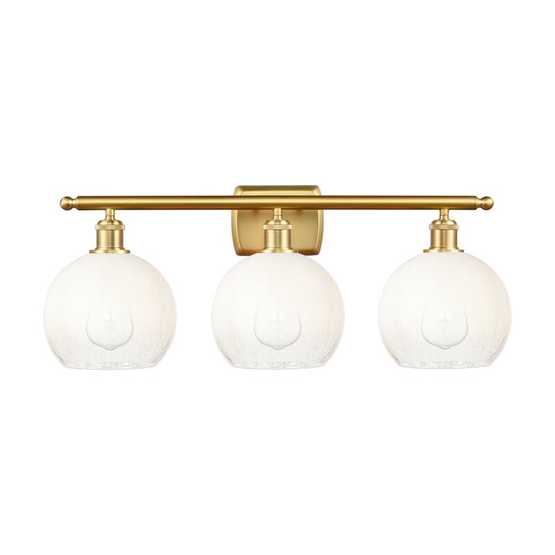 Innovations Lighting Endless Possibilities Ballston - Brookhaven Globe - 3 Light 28" Bath Vanity Light - Satin Gold/Opal