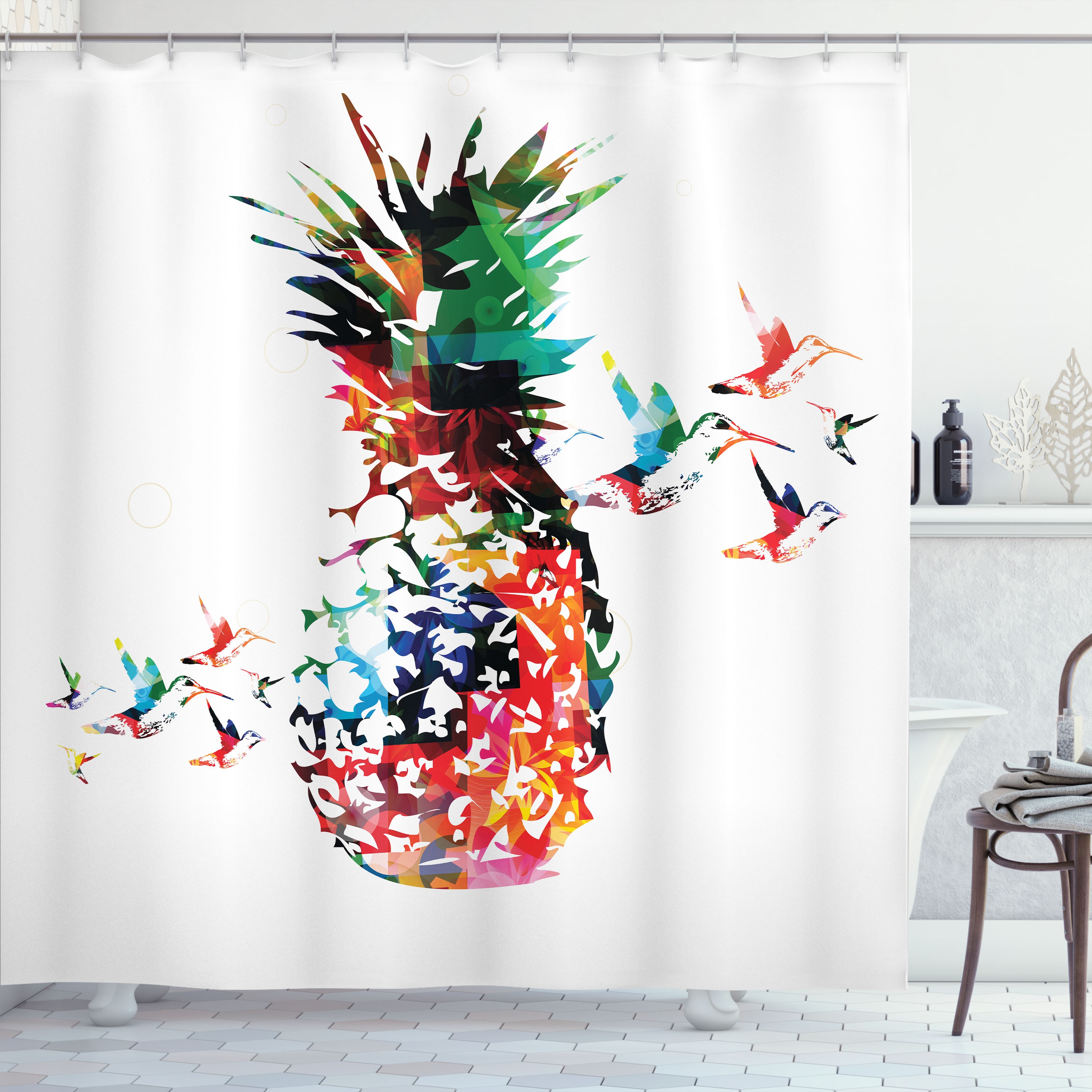 Ambesonne Pineapple Shower Curtain Cloth Fabric Bathroom Decor