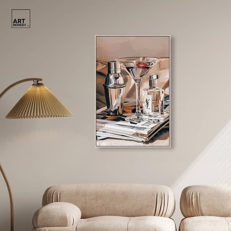 Martini Magazine Stack Canvas by Art Remedy