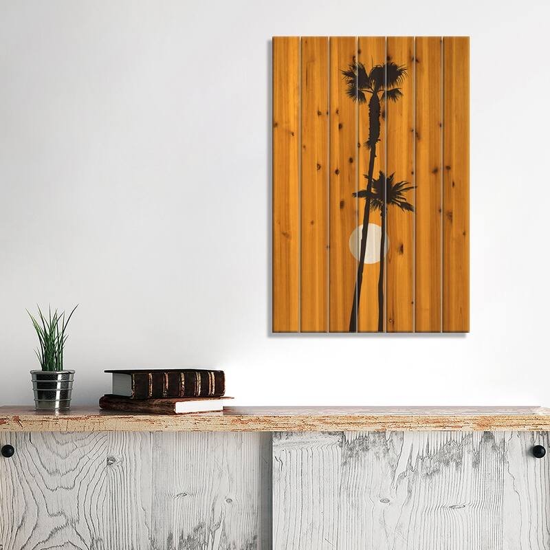 Paradise - Yellow Print On Wood by Kubistika - Multi-Color