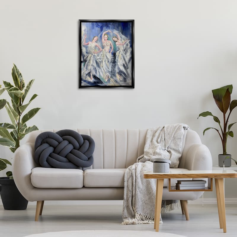 Stupell Fashionable Dancer Trio Framed Floater Canvas Wall Art Design By Lucille Lee