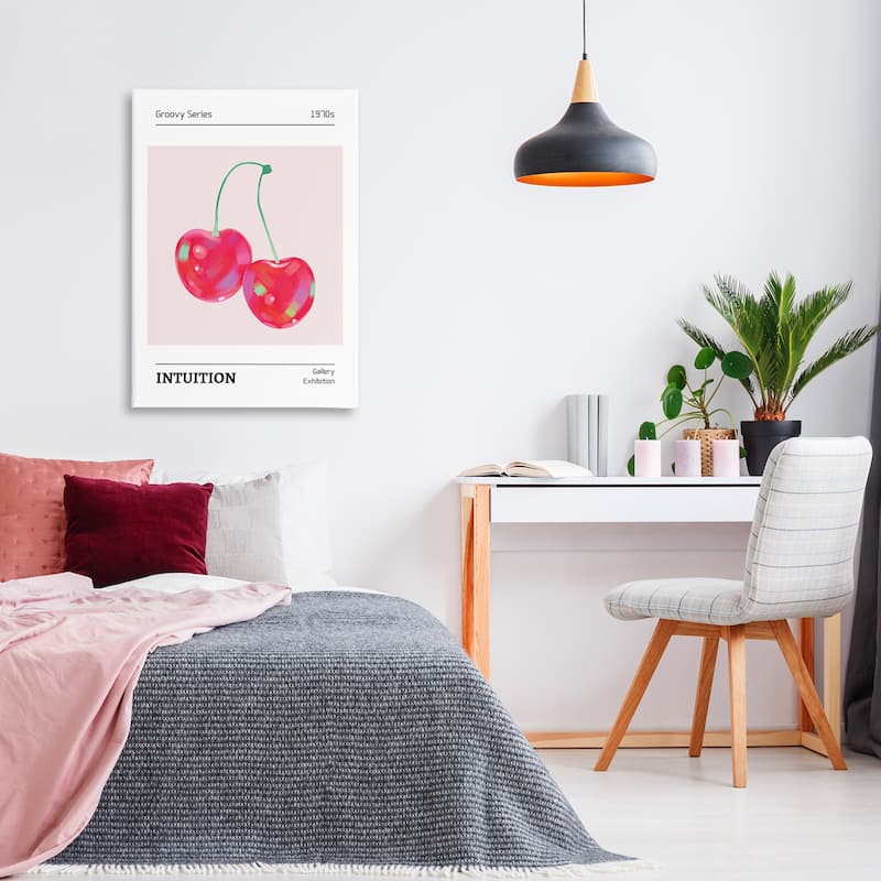 Stupell Intuition Phrase Cherries Canvas Wall Art Design By LSR Design Studio