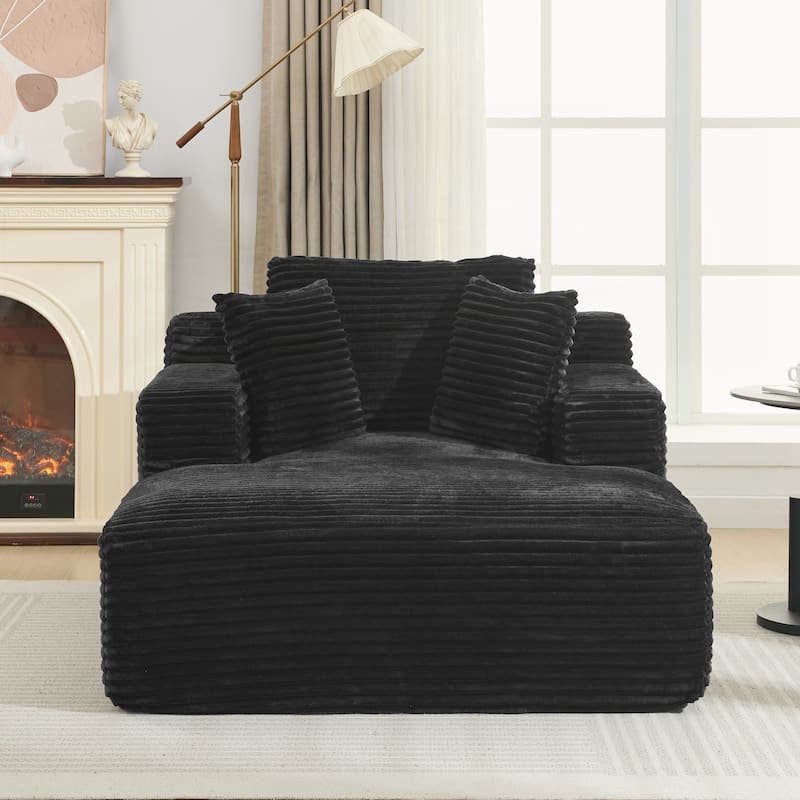 Full- compressed Chaise Lounge Sofa Bed - Black