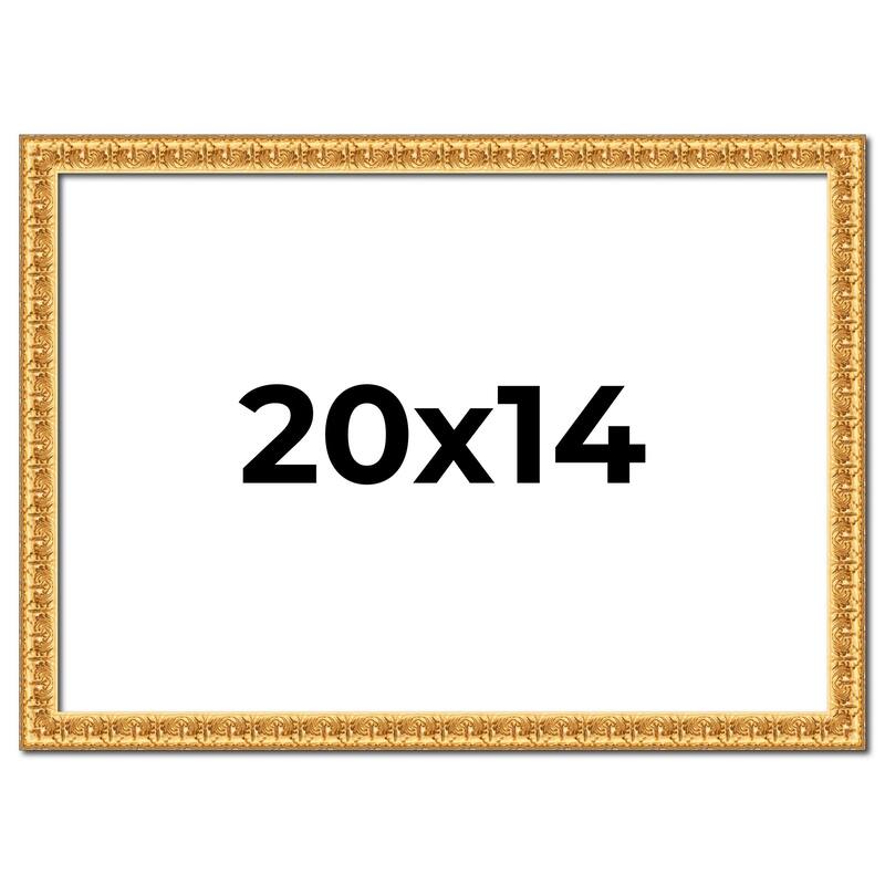 20x14 Frame Gold Real Wood Picture Frame Width 1 inches | Interior