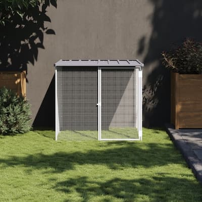 vidaXL Chicken Cage with Roof Light Gray/Anthracite multisize Galvanized Steel