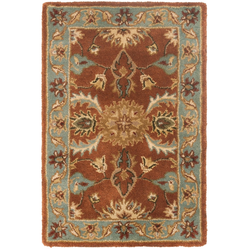 SAFAVIEH Handmade Heritage Topiary Signet Traditional Oriental Wool Rug - 2' x 3' - Brown/Blue