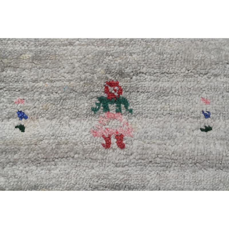 Hand Knotted Oriental Viscose Silk Carpet Tribal Animal Pictorial Greys & Charcoal Gabbeh Area Rug - 8' 9'' X 8' 9''
