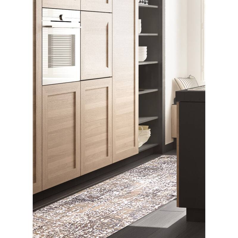 ECARPETGALLERY Hand-knotted Legacy Grey, Taupe Silk, Wool Rug - 2'6 x 10'1