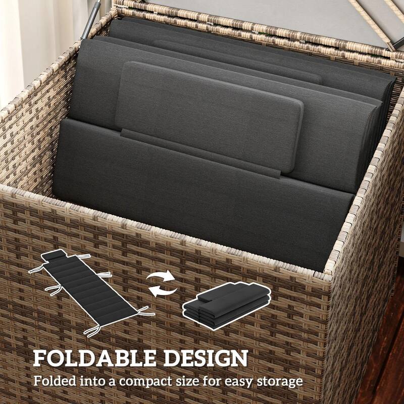 80" x 26" Foldable Lounge Chair Cushions Set of 2, Outdoor UPF50