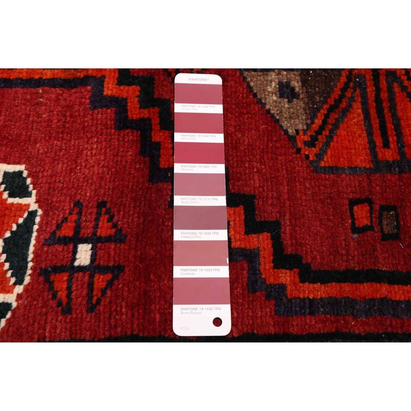 ECARPETGALLERY Hand-knotted Melis Vintage Dark Red Wool Rug - 6'0 x 7'4