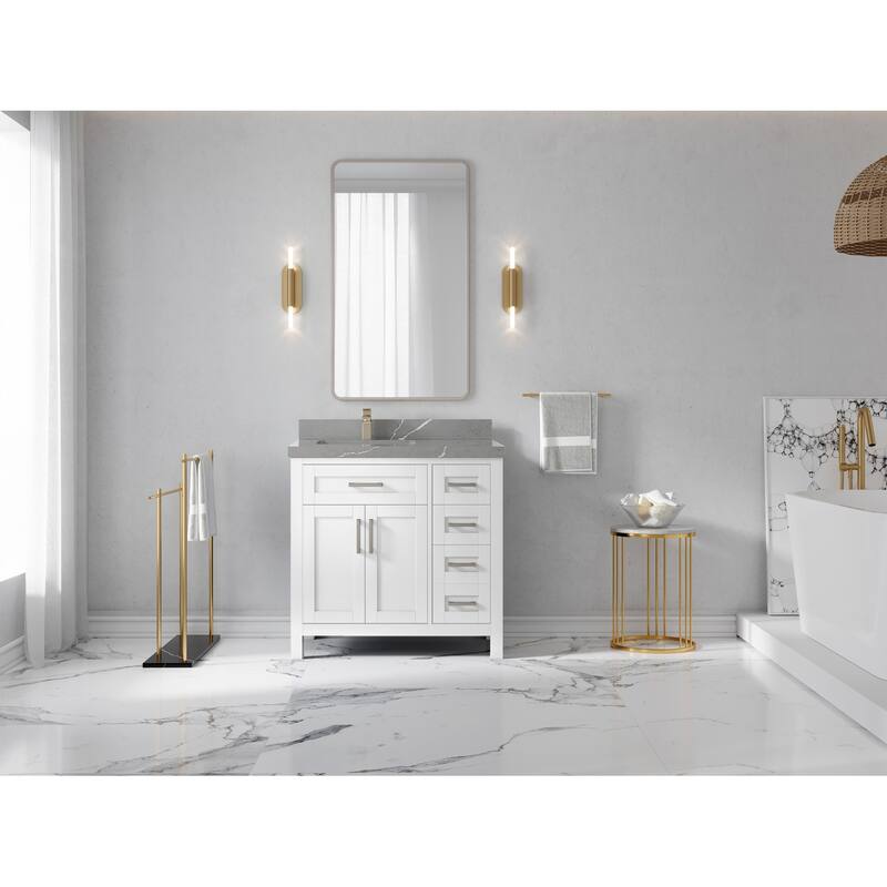 Willow Collections 36 in. W x 22 in. D Cambridge Left Offset Sink Bathroom Vanity with Countertop
