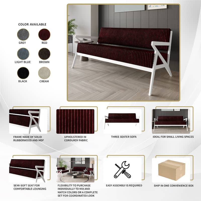 CraftPorch Chic Modern Velvet 2-Piece Upholstered Living Room Set