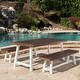 preview thumbnail 3 of 15, Carlisle Outdoor 3 Piece Acacia Picnic Dining Set with Benches by Christopher Knight Home Sandblasted Dark Brown+White Rustic Metal