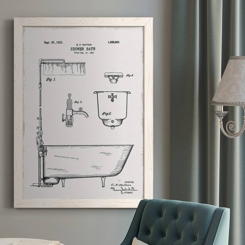 Vintage Bath I-Premium Framed Canvas - Ready to Hang