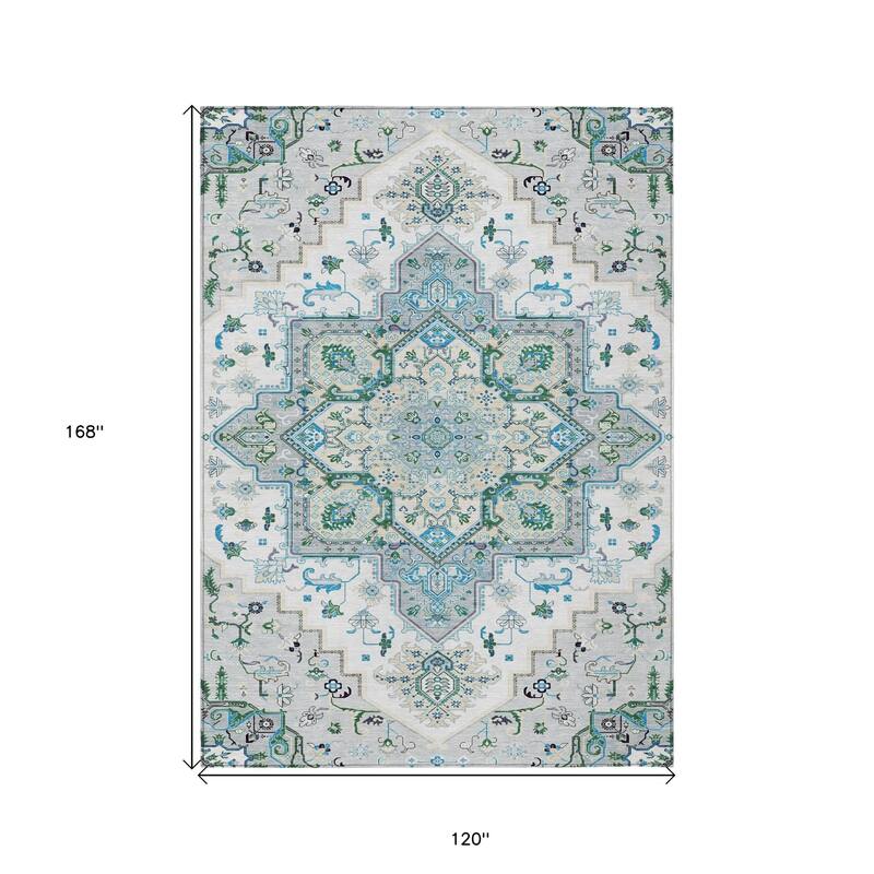 HomeRoots Oriental Traditional Rectangle Outdoor Rug