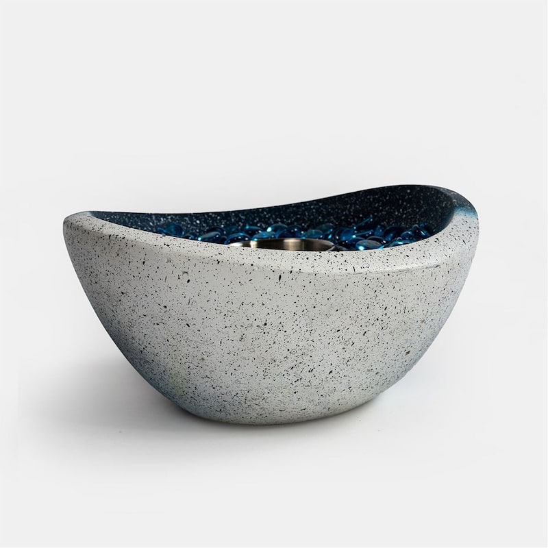 Oval Concrete Ethanol Outdoor Mini Portable Fire Pit Smokeless Fire Bowl