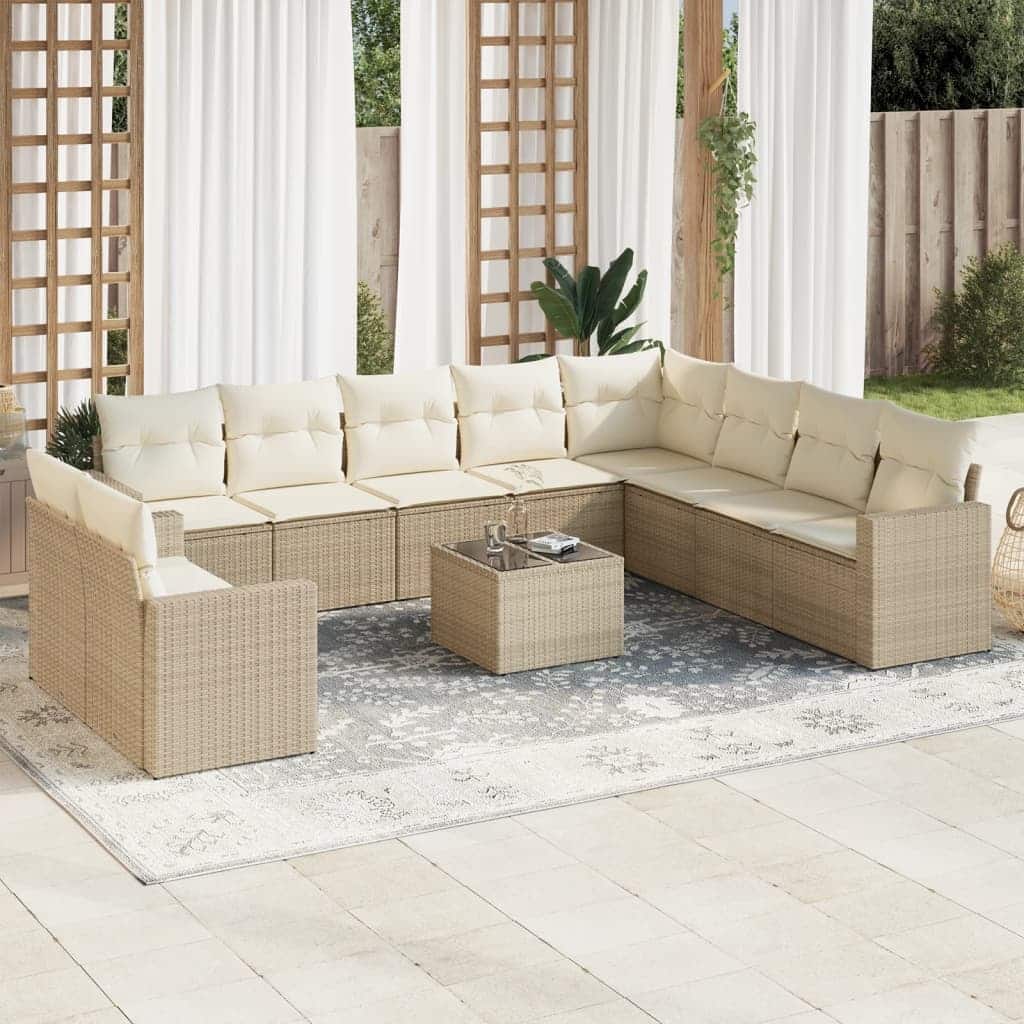 vidaXL Garden Sofa Set Beige - 21.7 x 21.7 x 14.6