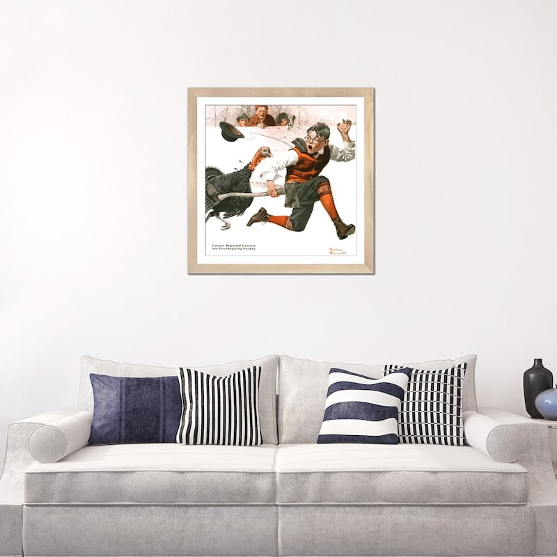 iCanvas "Cousin Reginald Catches the Thanksgiving Turkey" by Norman Rockwell