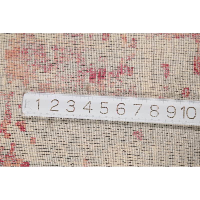 All-Over Modern Abstract Area Rug Hand-Knotted Wool Carpet - 8'5"x 9'11"
