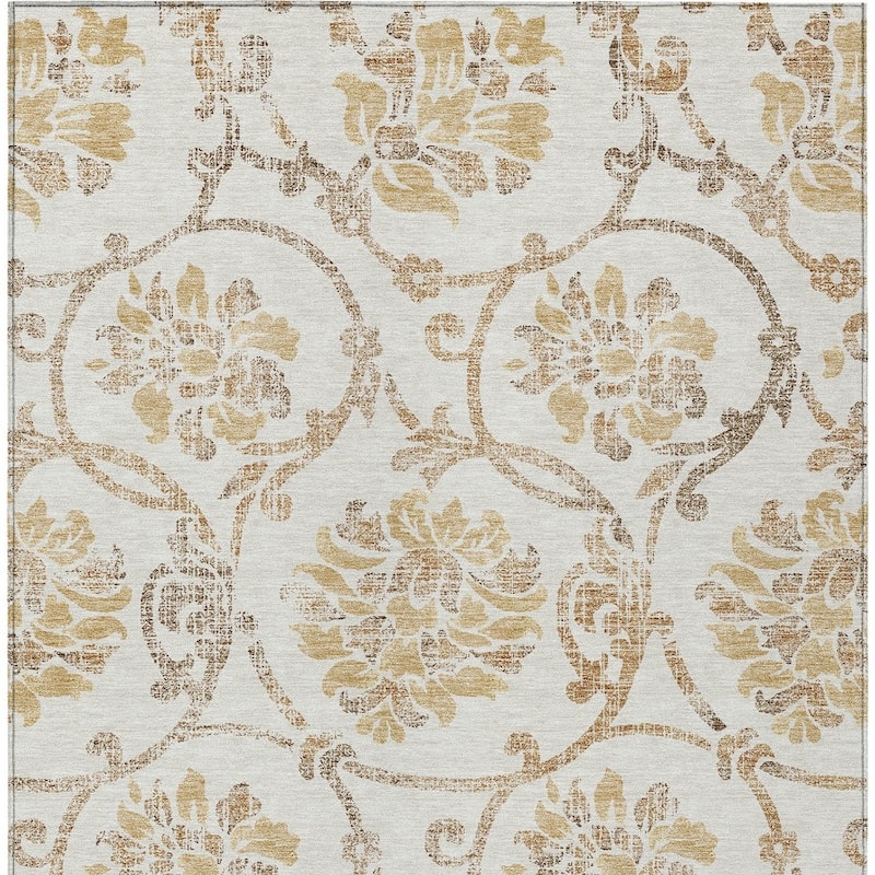HomeRoots Floral Traditional Rectangle Outdoor Rug