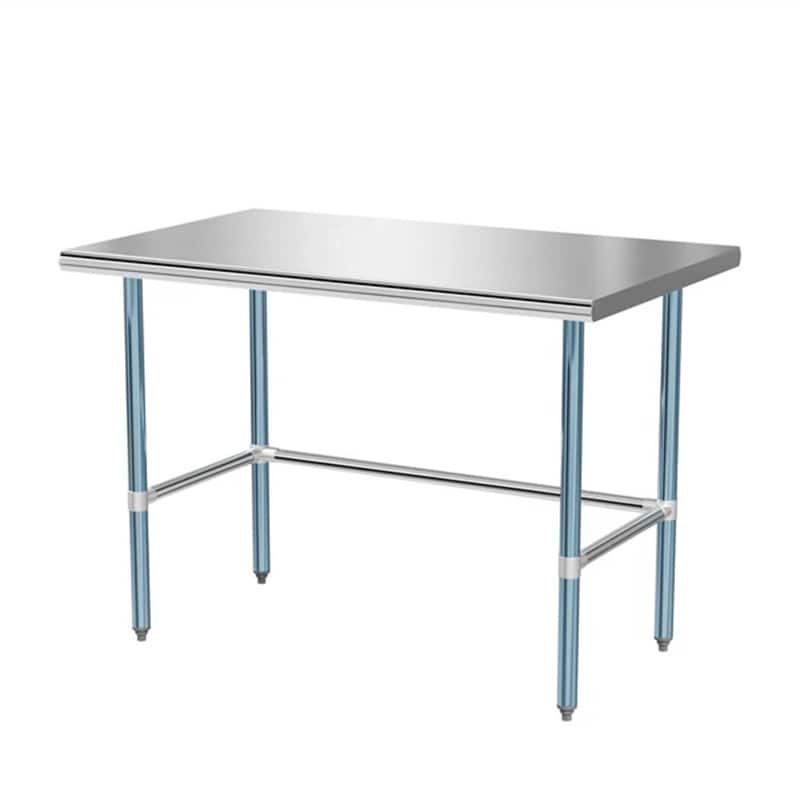 48 X 30 Inch Open Base Stainless Steel Table - Silver