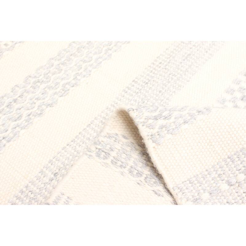 ECARPETGALLERY Flat-Weave Ankara FW Ivory Wool Kilim - 5'1 x 7'7