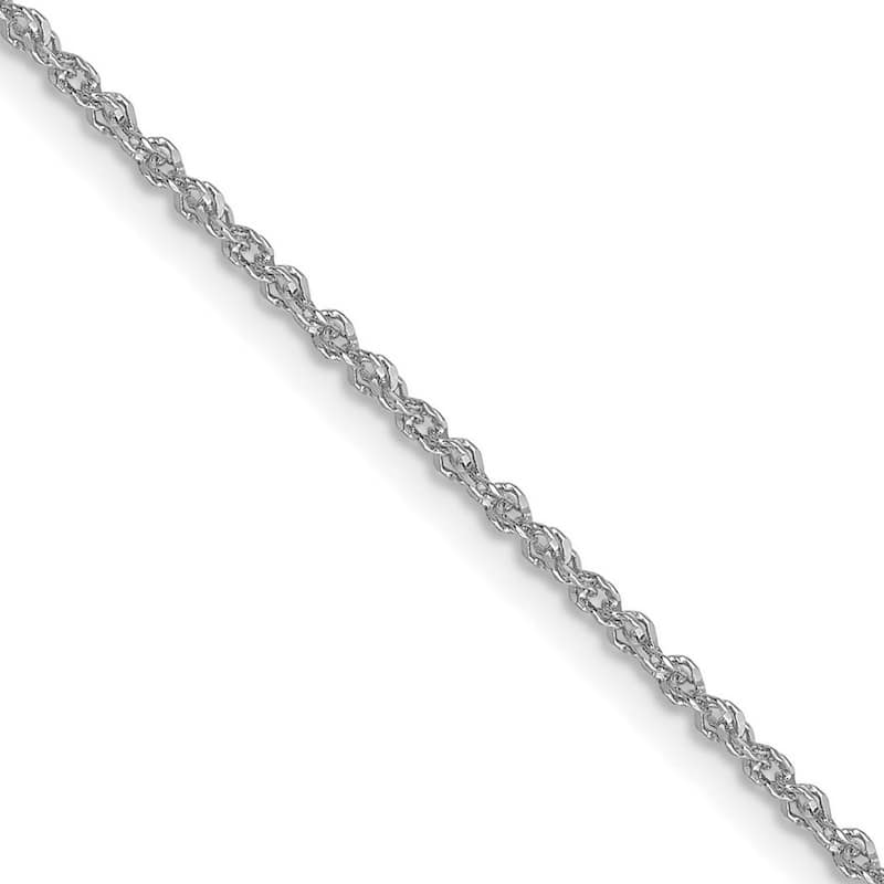 Curata 10k White Gold 1.3mm Diamond-cut Singapore Chain Necklace (Lobster)