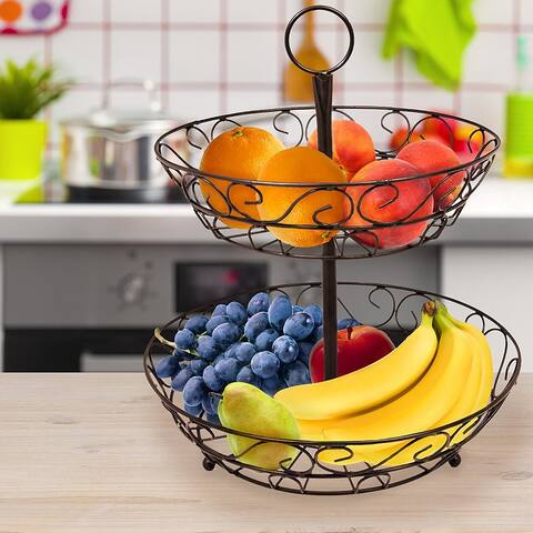 Sorbus 2-Tier Countertop Fruit Basket Holder & Decorative Bowl Stand