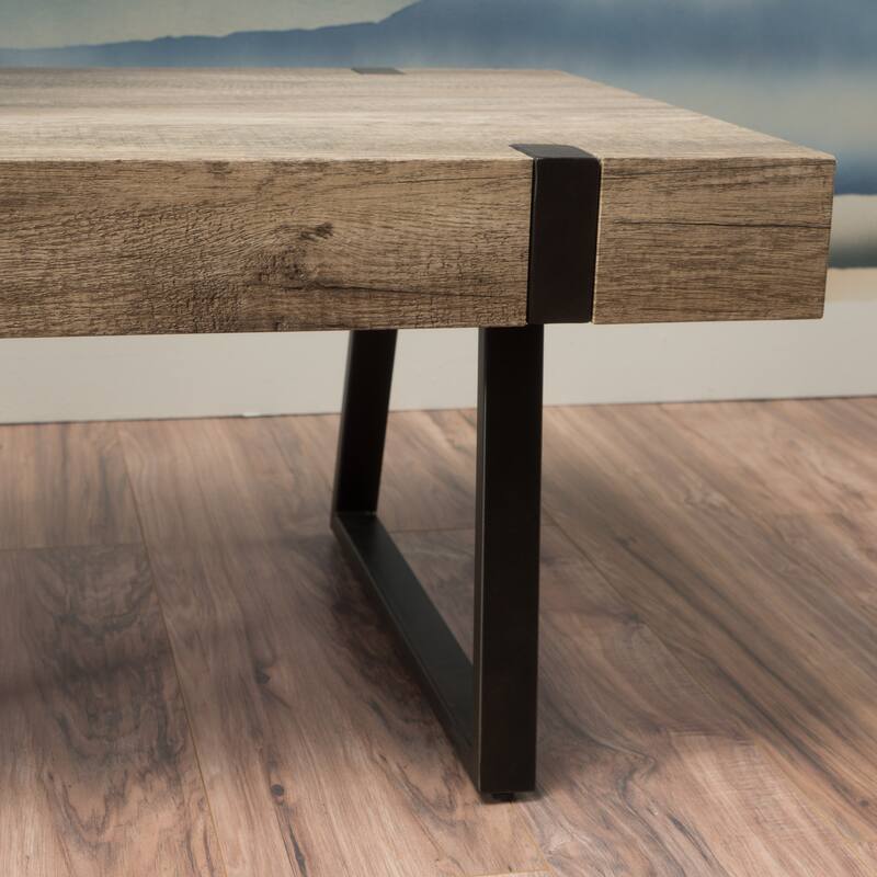 Grey Coffee Table with Black Legs,MDF Construction