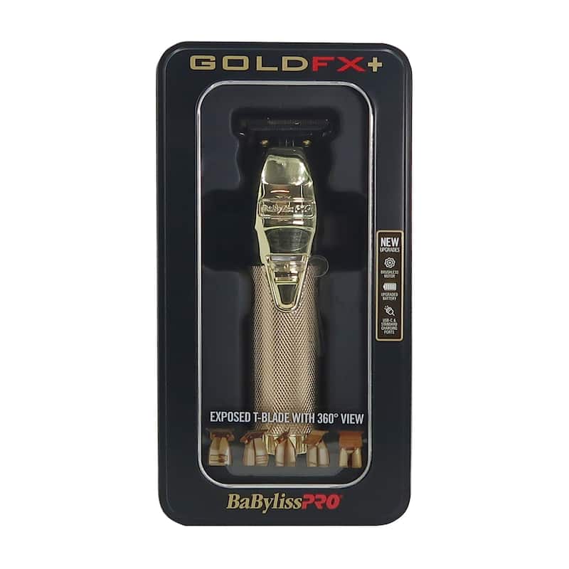 BaByliss Pro GOLDFX+ Lithium Outlining Trimmer Gold FX787NG + FX707Z Replacement Outlining Trimmer T-Blade for FX787 Trimmers