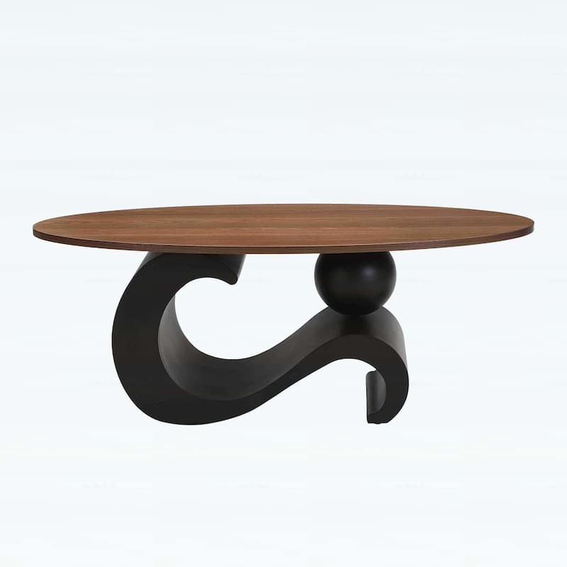 Nesting Coffee Table Set of 2,Industrial Design for Living Rooms,Combines Luxury and Functionality with Oval and Round Shapes