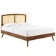 preview thumbnail 11 of 17, Sierra Cane and Wood Full Platform Bed With Splayed Legs